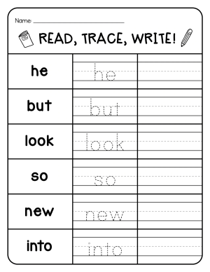 Sight Words - Read, Trace, Write
